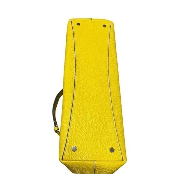 Kate Spade Aubrey Chain Shoulder Bag Pebbled Leather Yellow Tote - Picture 4 of 7